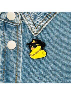 ⭐Pin Cartoon Geometric Little Yellow Duck Wearing A Hat Metal Brooch Cowboy Hat
